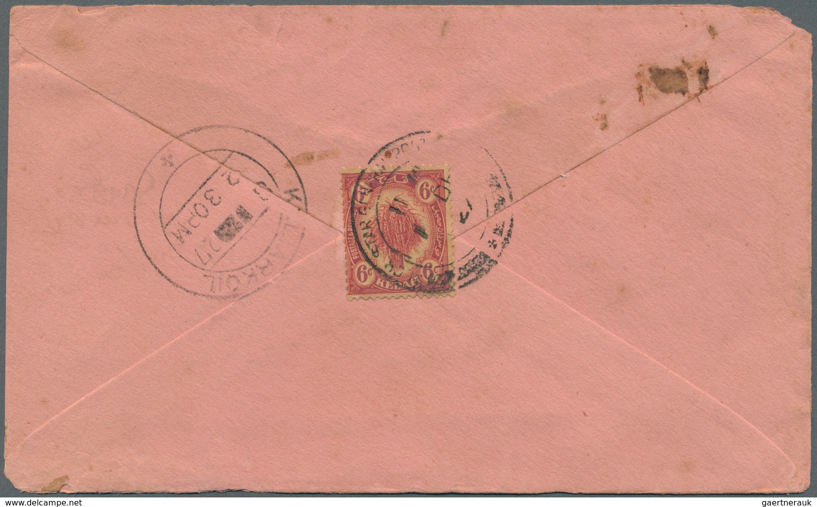 Malaiische Staaten - Kedah: 1925/1928, Three Commercial Covers Incl. Two With Single 6c. Carmine On - Kedah