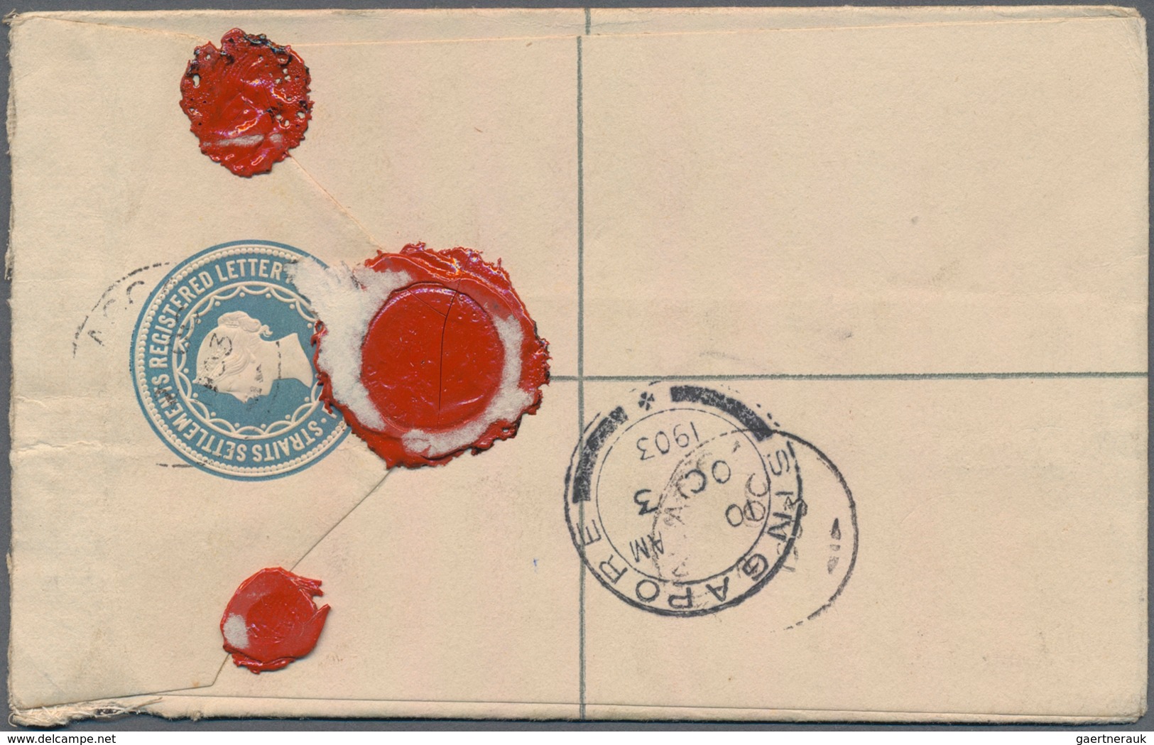 Malaiische Staaten - Malakka: 1902 ALOR GAJAH: Straits Settlements QV Postal Stationery Registered E - Malacca