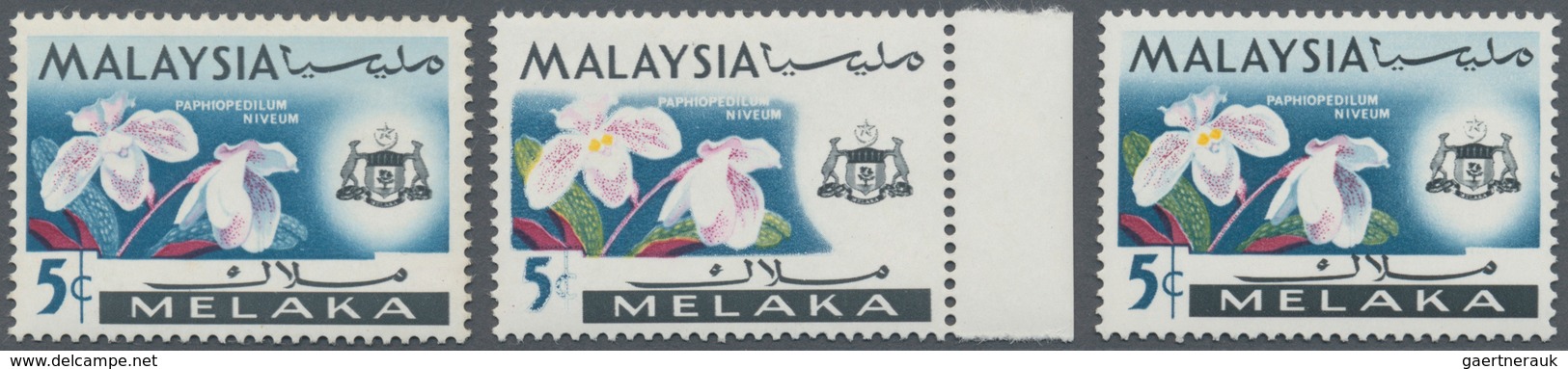 Malaiische Staaten - Malakka: 1965, Orchids 5c. 'Paphiopedilum Niveum' With YELLOW OMITTED (flower) - Malacca