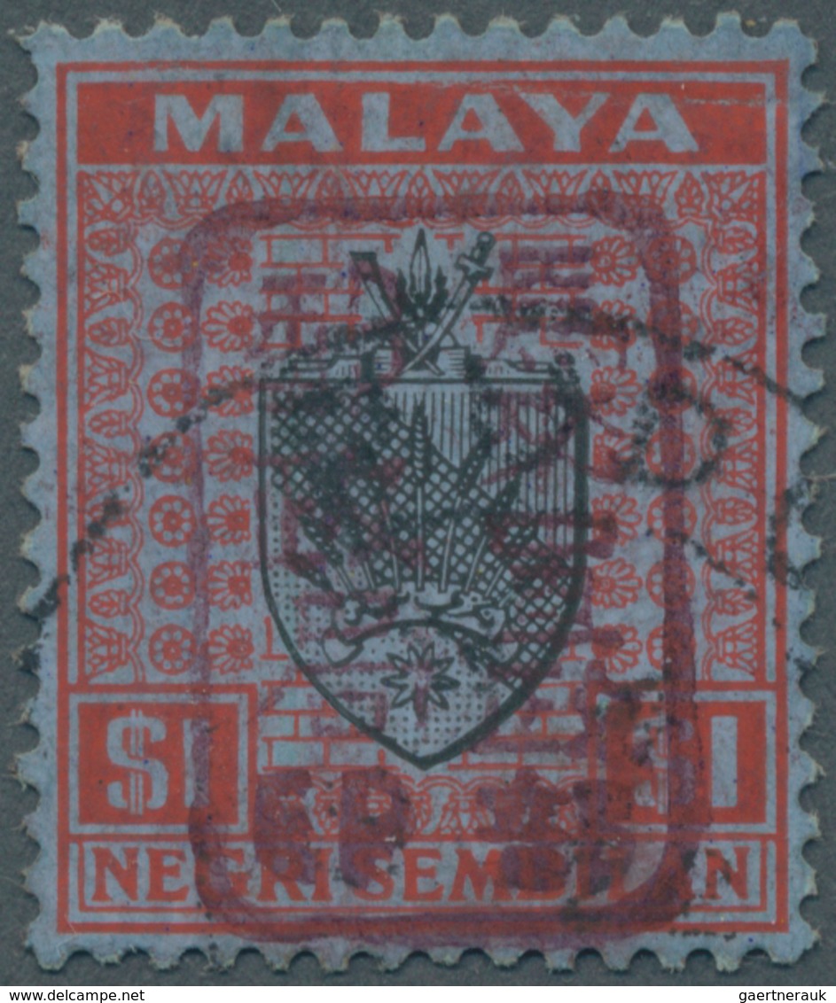 Malaiische Staaten - Negri Sembilan: Japanese Occupation, General Issues, 1942, NS $1 Black/red On B - Negri Sembilan