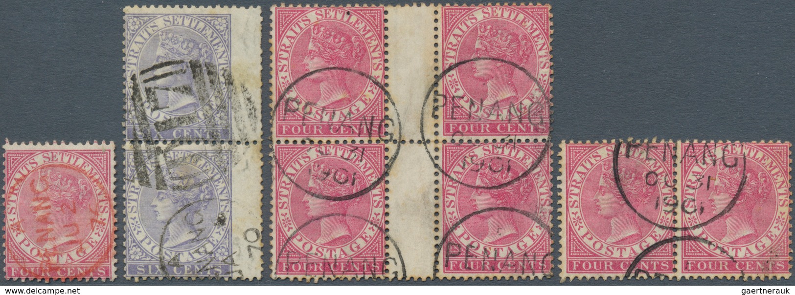 Malaiische Staaten - Penang: 1867/1882, Nine Stamps Of Straits Settlements Used In Penang, With 1867 - Penang