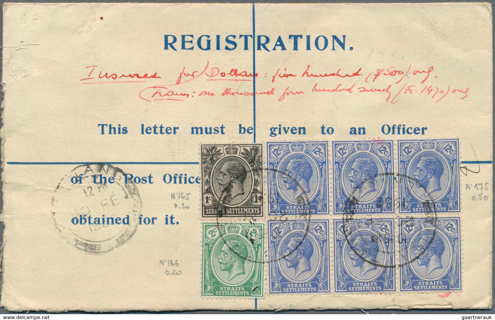 Malaiische Staaten - Penang: 1932 PULAU TIKUS: Straits Settlements Postal Stationery Registered Enve - Penang