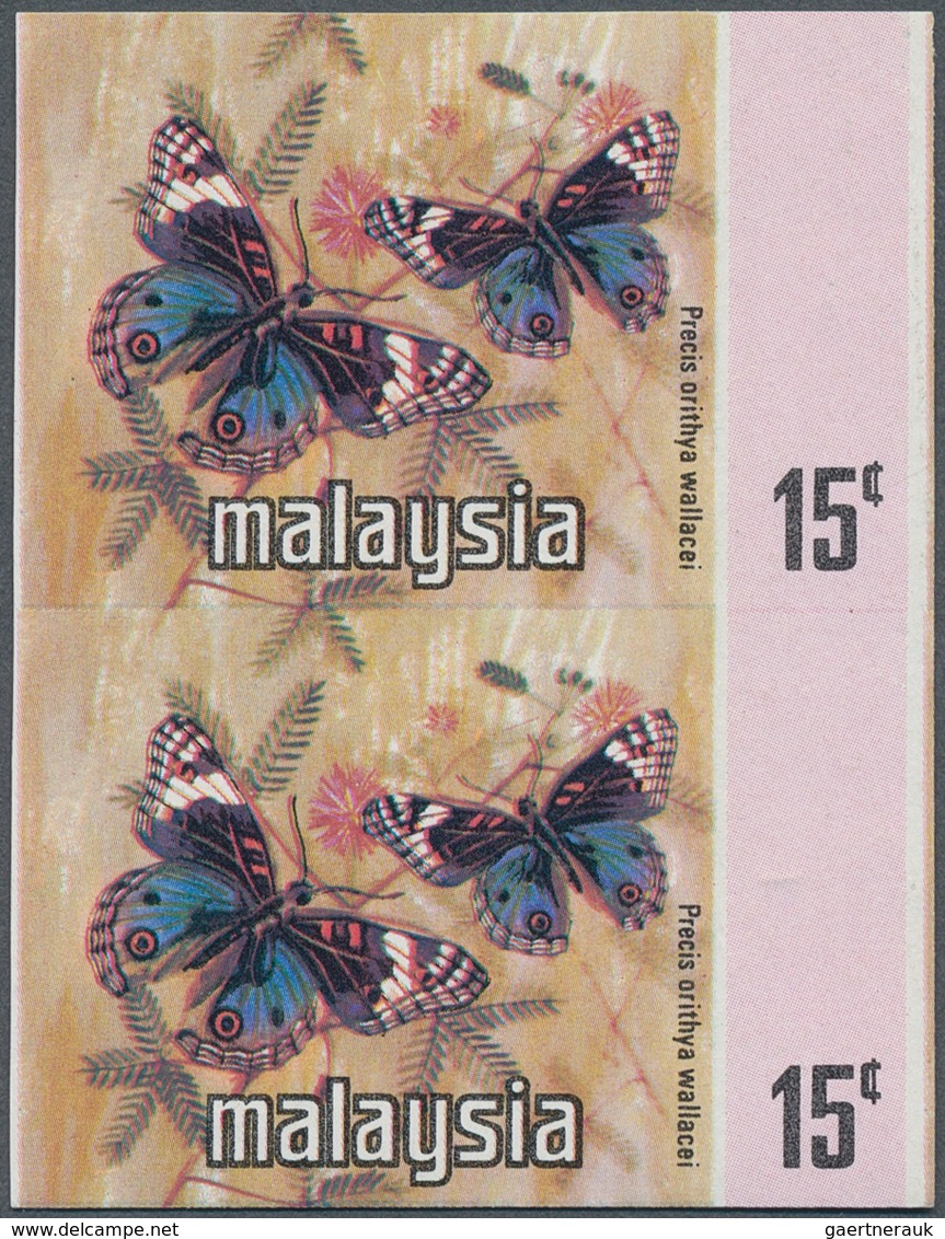 Malaiische Staaten - Penang: 1971, Butterfly 15c. 'Precis Orithya Wallacei' IMPERFORATE Vertical Pai - Penang