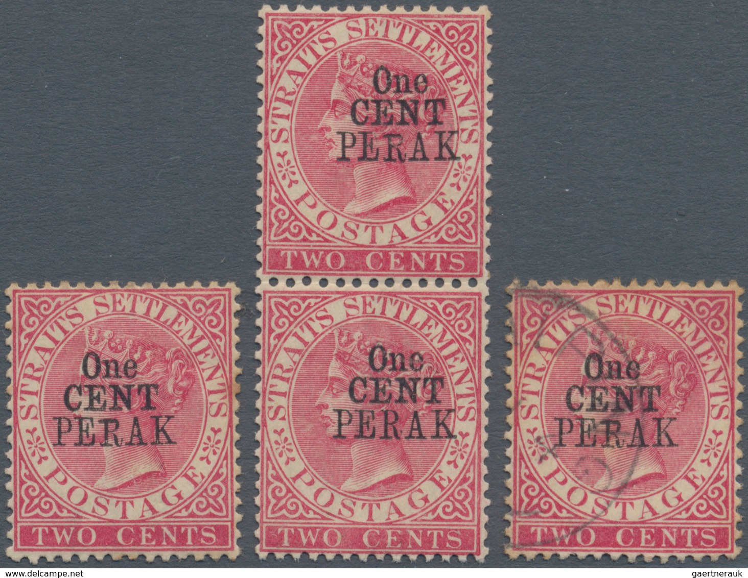 Malaiische Staaten - Perak: 1889, Straits Settlements QV 2c. Bright Rose With Wmk. Crown CA With Bla - Perak