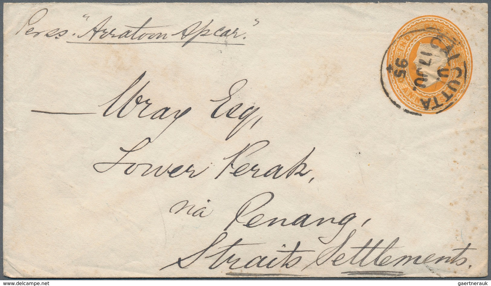 Malaiische Staaten - Perak: 1891/1895, Two Different Incoming INDIA QV Stat. Envelopes Incl. 2a.6p. - Perak