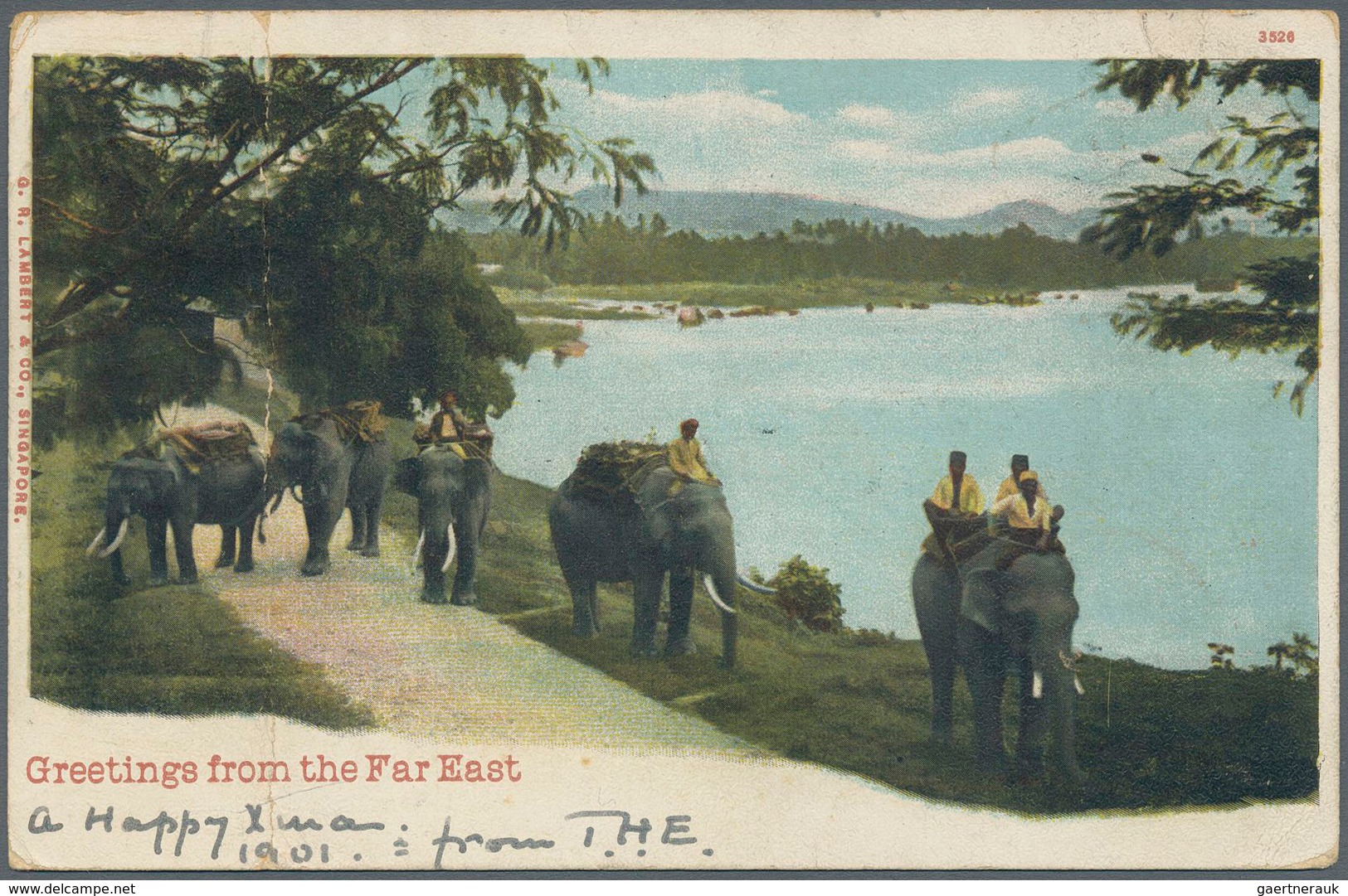Malaiische Staaten - Perak: 1901, 4c. Grey/carmine On Ppc "Greetings From The Far East" From "BAGAN - Perak