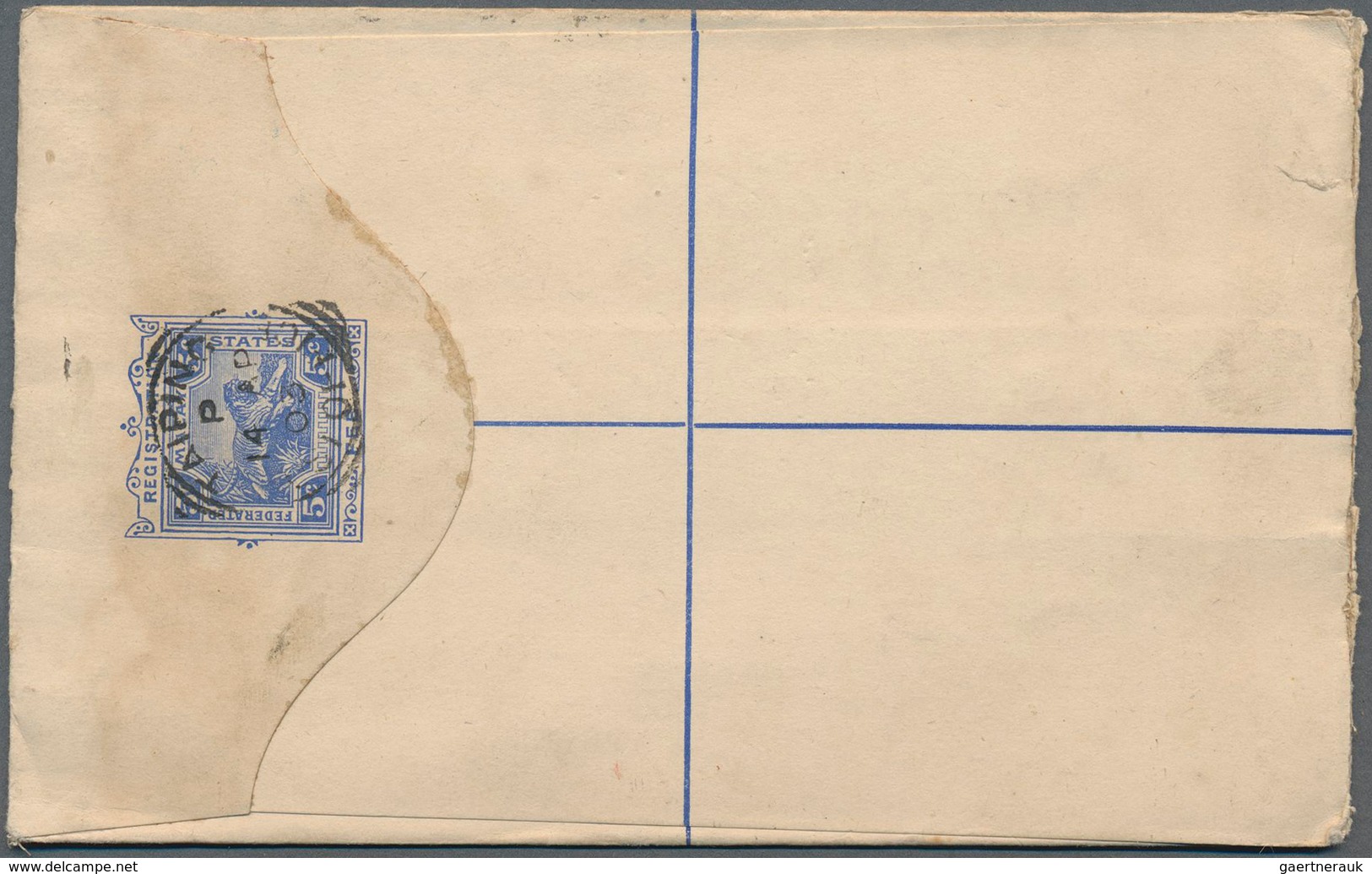Malaiische Staaten - Perak: 1903: Two Postal Stationery Registered Envelopes Of Fed. Malay States 5c - Perak