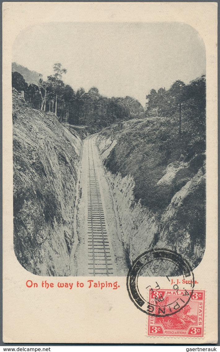 Malaiische Staaten - Perak: 1911/1921, TAIPING: Four Covers And Two Picture Postcards Bearing A Nice - Perak