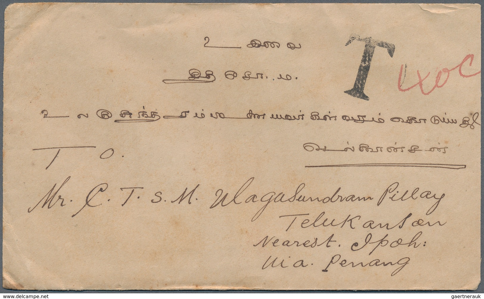 Malaiische Staaten - Perak: 1915/1941, TELOK ANSON: small group with 12 covers bearing different sta