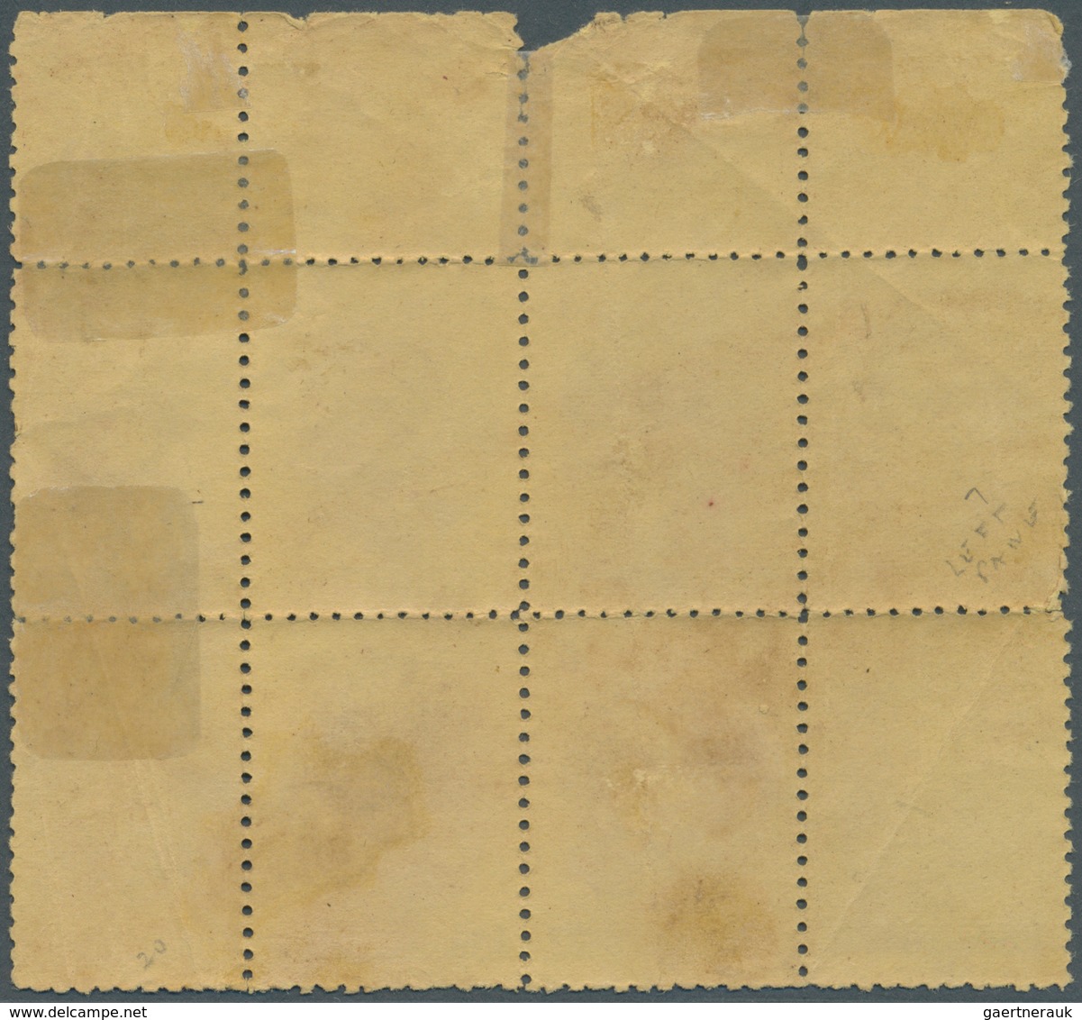 Malaiische Staaten - Sarawak: 1869, Sir James Brooke 3c. Brown On Yellow Marginal Block Of Eight Fro - Autres & Non Classés