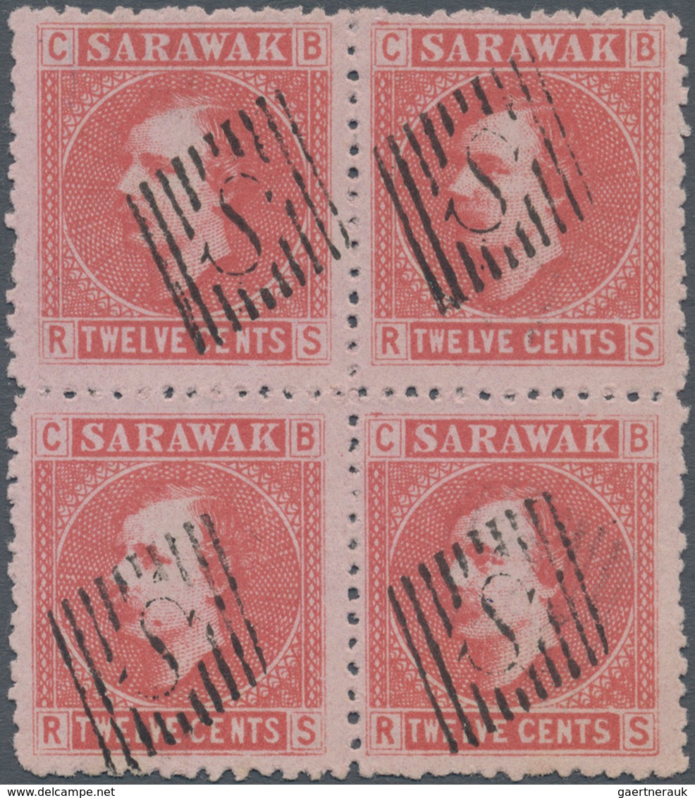 Malaiische Staaten - Sarawak: 1875, Sir Charles Brooke Complete Set Of Five And Additional 2c. Strip - Sonstige & Ohne Zuordnung
