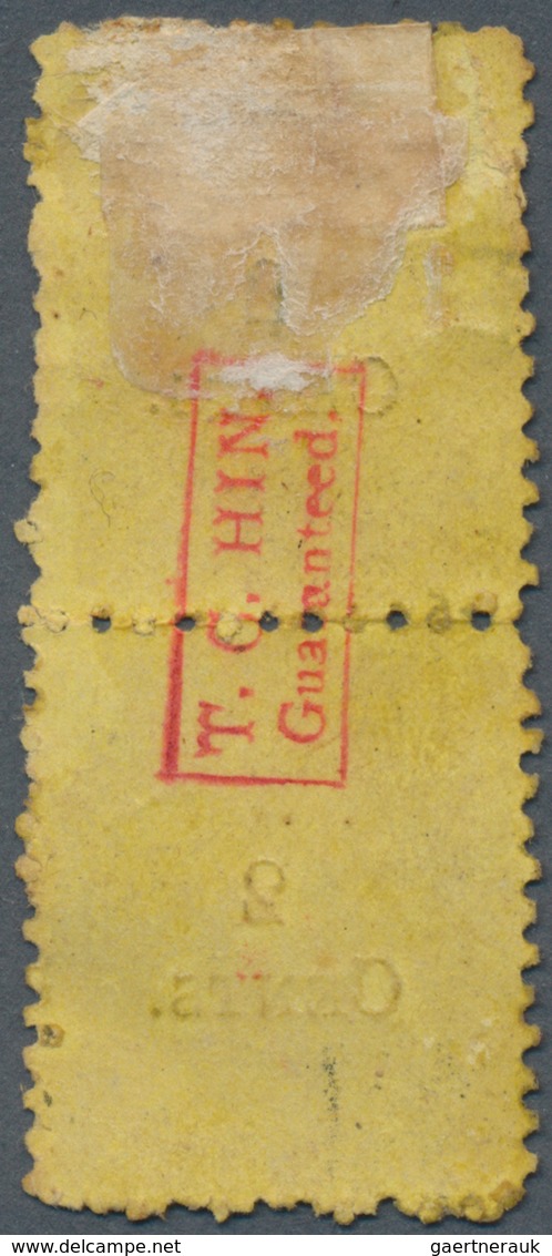 Malaiische Staaten - Sarawak: 1899, 2c. On 3c. Brown/yellow, Vertical Pair Showing Variety "lower St - Autres & Non Classés