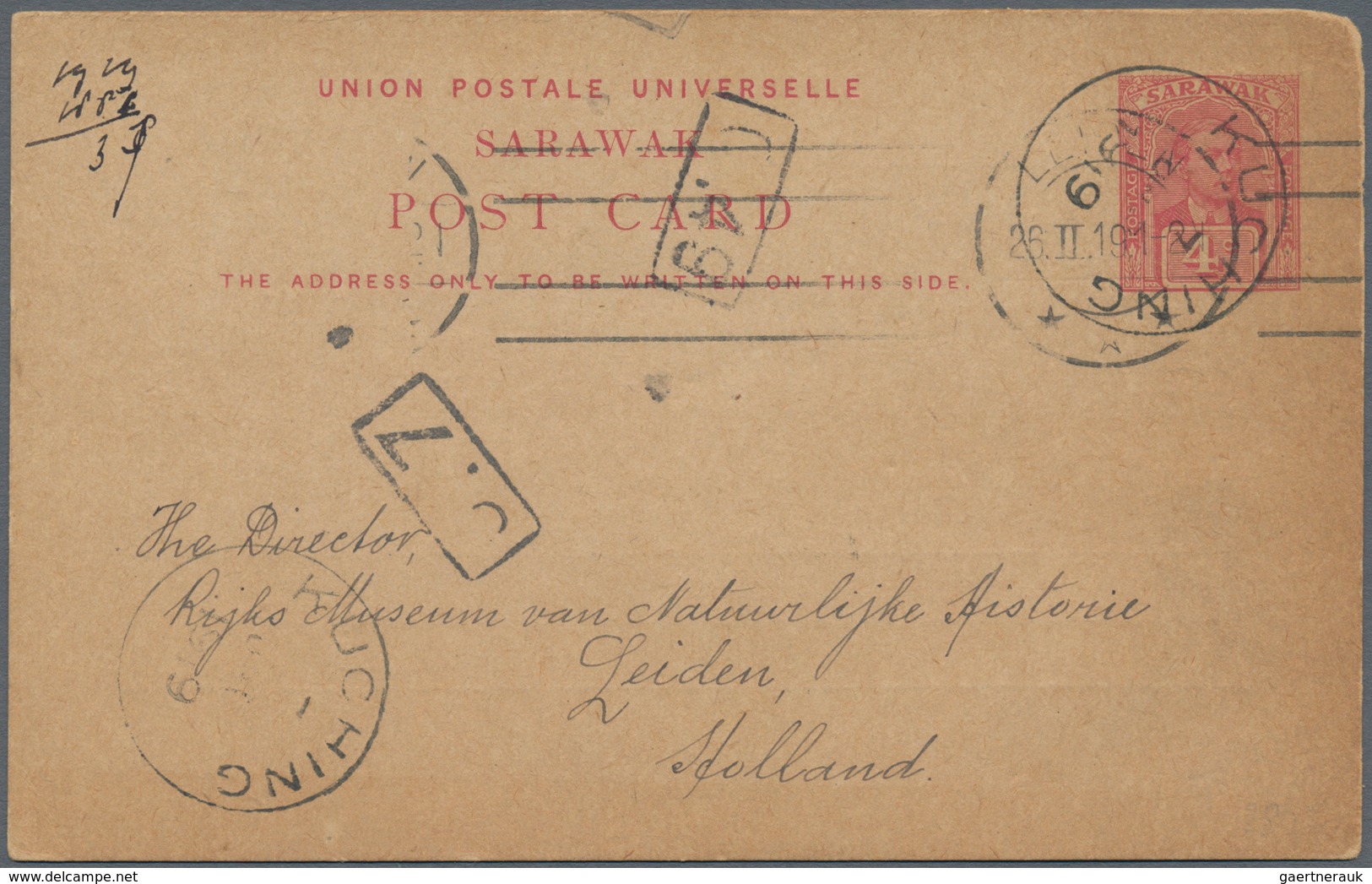 Malaiische Staaten - Sarawak: 1900-1919: Cover And Two P/s Cards Used To Europe/Australia, With 1) 1 - Autres & Non Classés