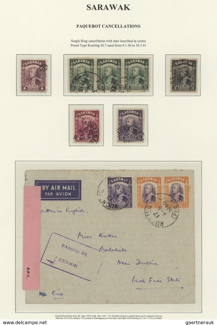 Malaiische Staaten - Sarawak: 1936/1941, 5 C Violet And 2 X 25 C Violet/orange (SG 110, 117), Mixed - Sonstige & Ohne Zuordnung