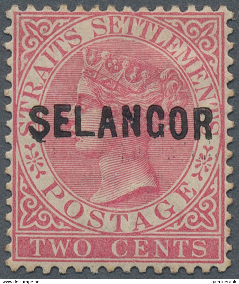 Malaiische Staaten - Selangor: 1883, Straits Settlements QV 2c. Pale Rose With Wmk. Crown CA With Bl - Selangor