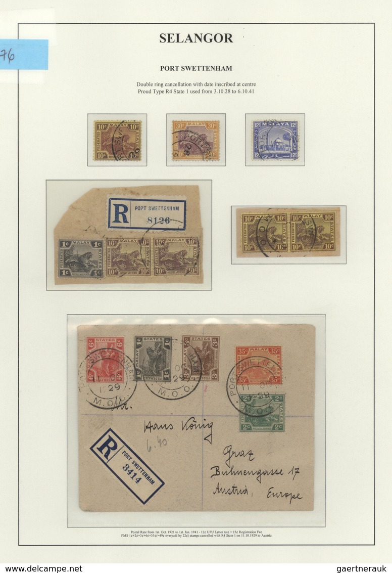 Malaiische Staaten - Selangor: 1929, PORT SWETTENHAM: Registered Cover Bearing Five Diff. FMS Tiger - Selangor