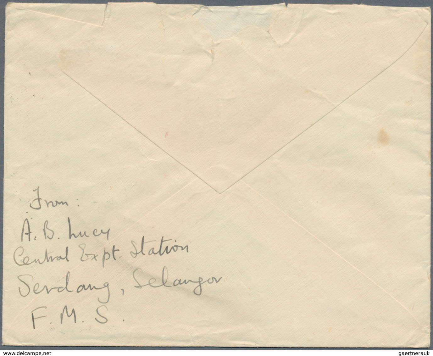 Malaiische Staaten - Selangor: 1939 (18.11.), Airmail Cover Bearing Mosque 8c. Grey Irreg. Block/5 A - Selangor