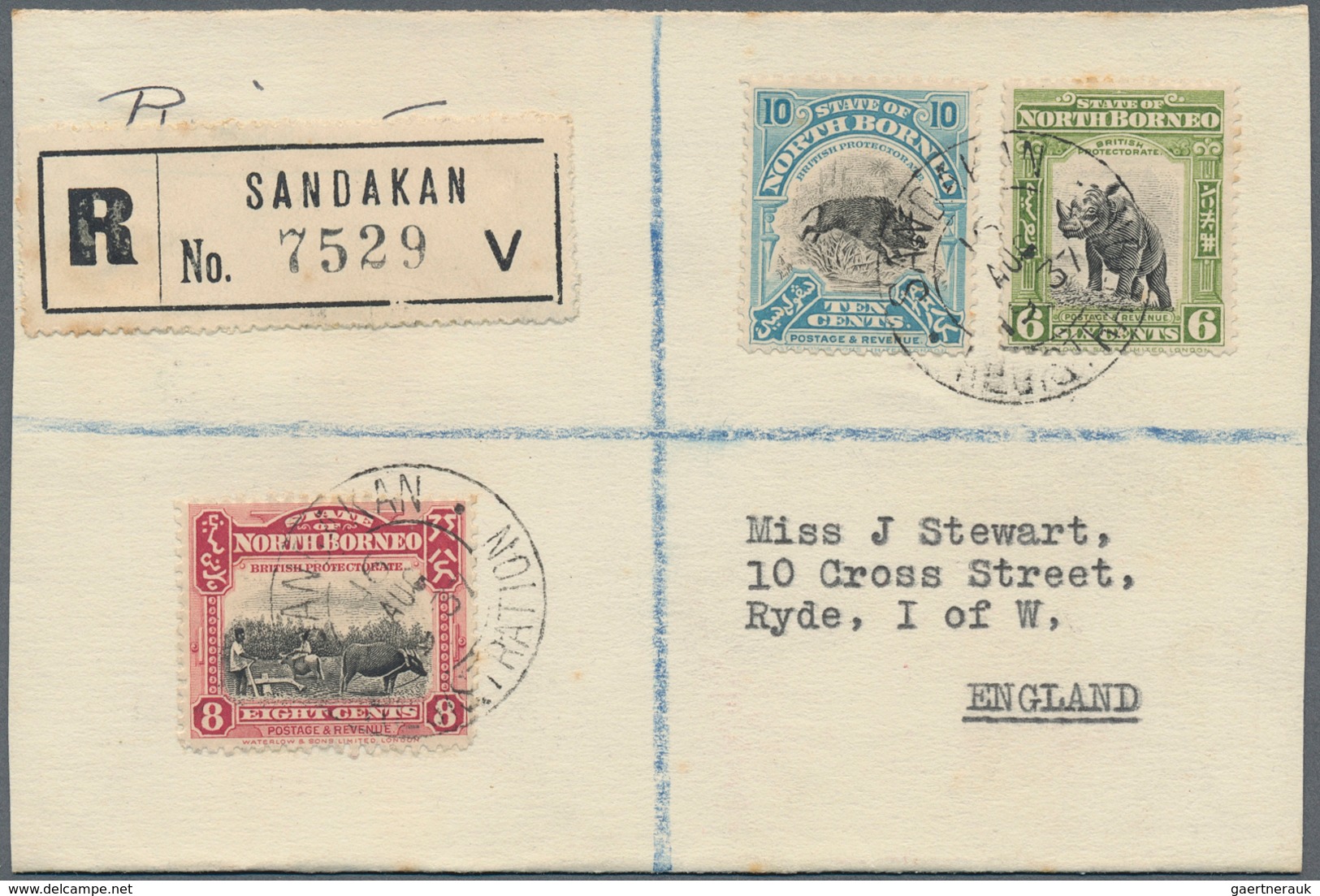 Nordborneo: 1937 (16.8.), Pictorial Definitives 10c. Wild Boar, 8c. Ploughing With Buffalo And 6c. S - Nordborneo (...-1963)