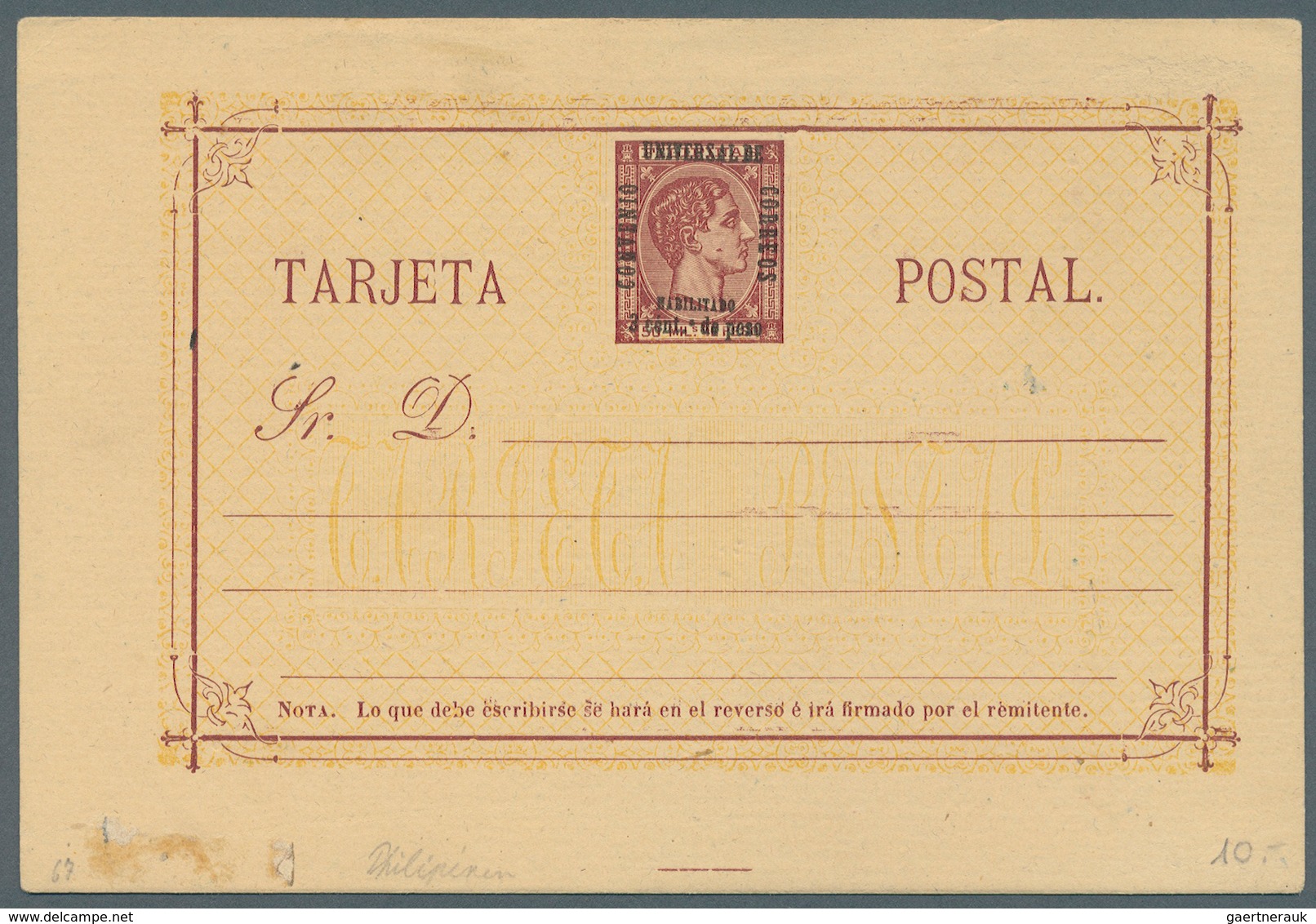 Philippinen: 1880 UPU Surcharge 3c/50c, Tied By Oval Cancel Of Crosses In Association With Manila Di - Philippines