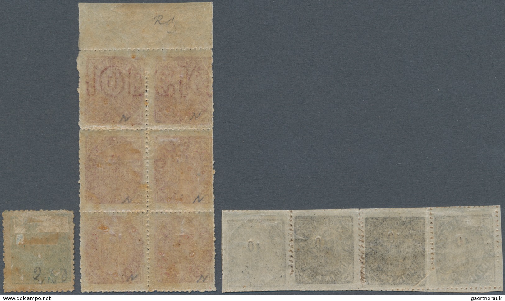 Portugiesisch-Indien: 1875/76, Native Issues, Mint: 1875, 10 R. Black, Type IIA A Horizontal Strip-4 - Portugiesisch-Indien