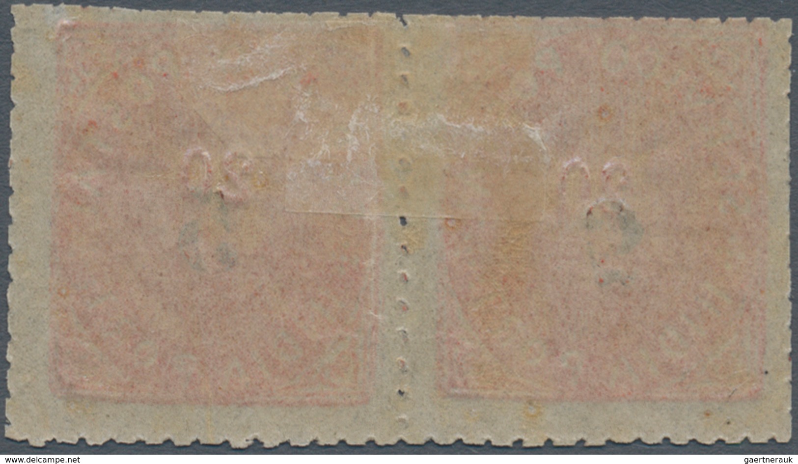 Portugiesisch-Indien: 1881, Type IIB, 5 R./20 R., Local Surcharge B, A Horizontal Pair With Left Sta - Inde Portugaise