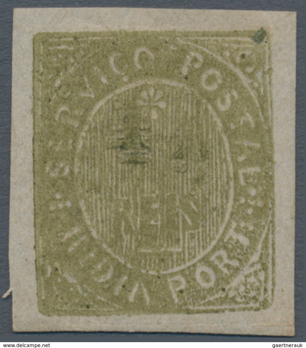 Portugiesisch-Indien: 1883, New Currency Type IIID, 4 1/2 R. On Dull Olive, Double Surcharge, Large - Inde Portugaise