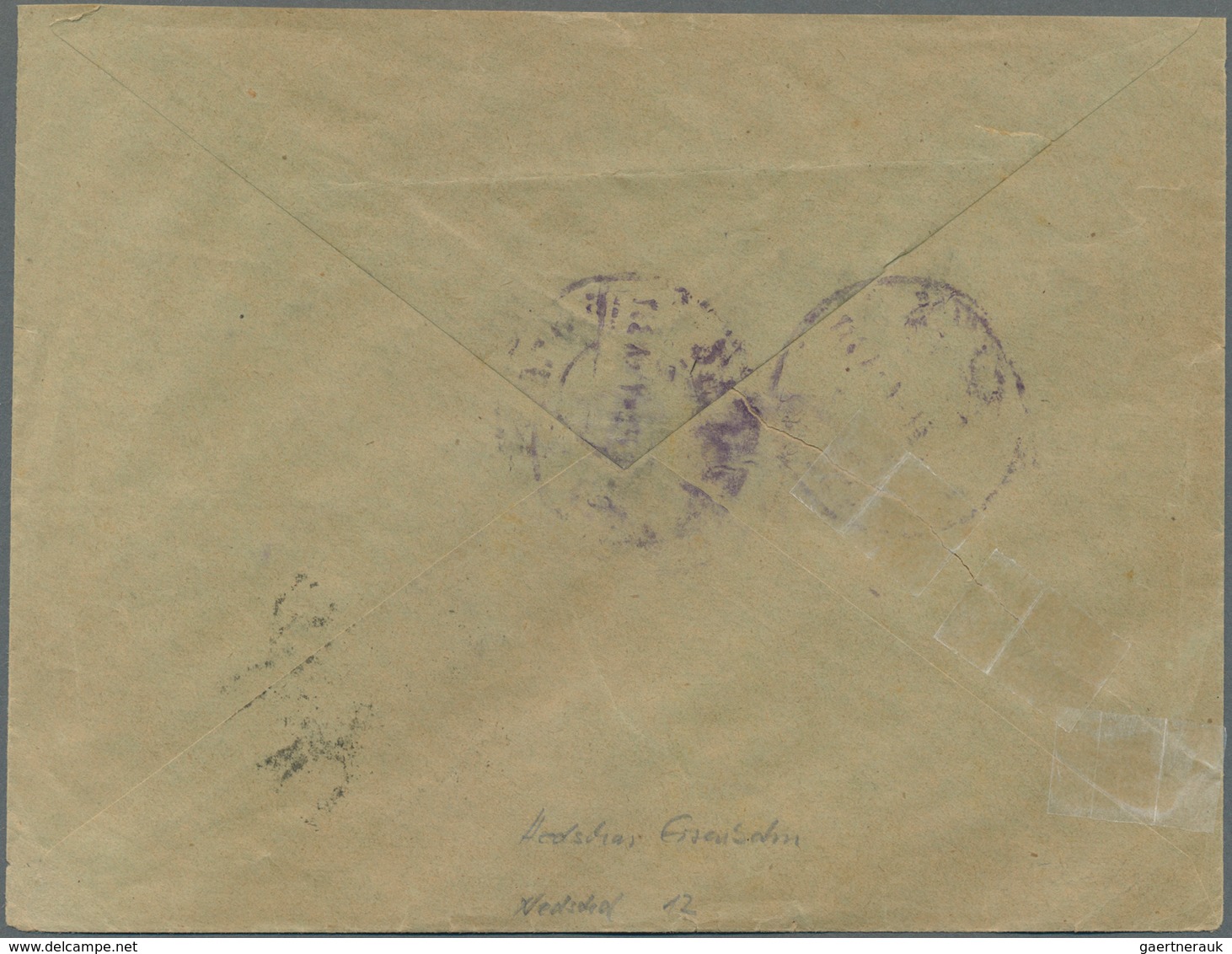 Saudi-Arabien - Nedschd: 1925, 1 Pia. Blue Tied All-native Dater To Inland Cover (backstamps). - Arabie Saoudite