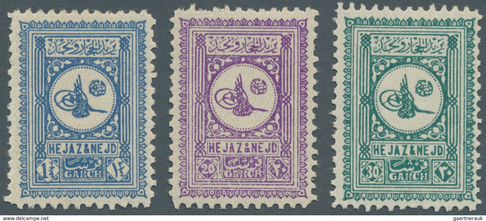 Saudi-Arabien - Nedschd: 1929, Set With Additional Latin Letter Inscription, Unused Mounted Mint (SG - Arabie Saoudite