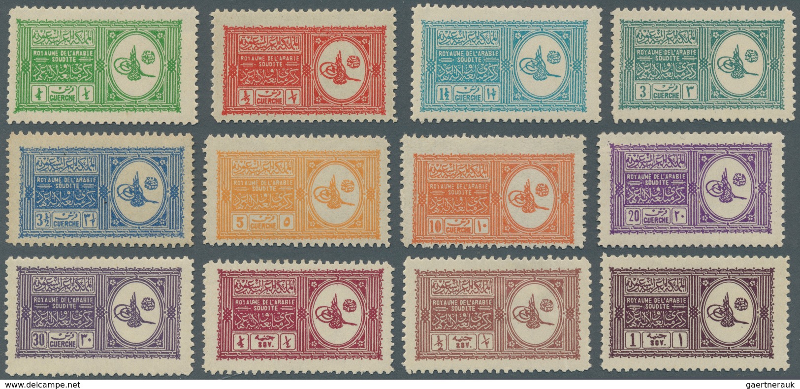 Saudi-Arabien: 1934, Proclamation Of King Ibn Saud Set, Unused Mounted Mint First Mount LH, 1/2 S. G - Arabie Saoudite