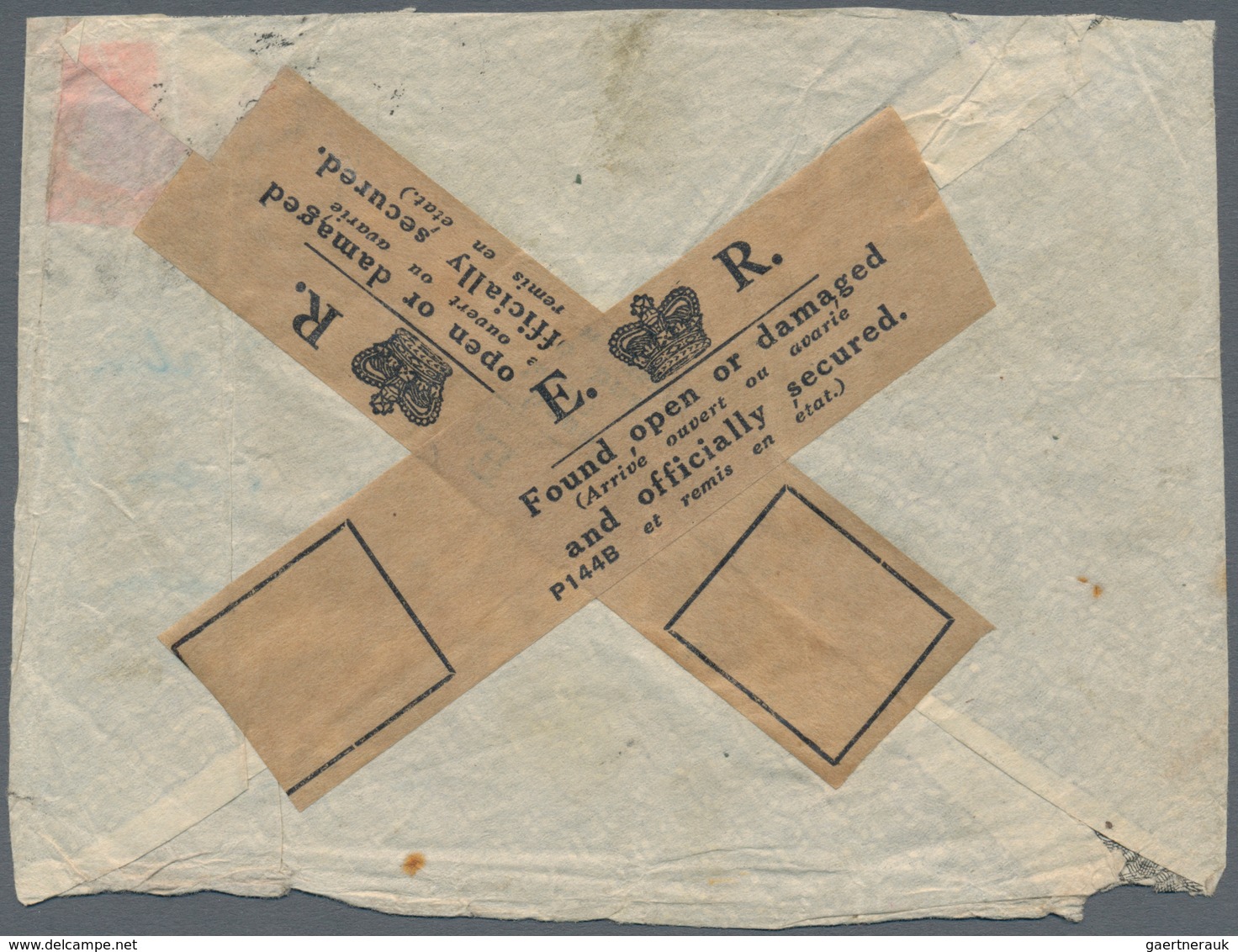 Singapur: 1936, Crash Mail Envelope With Bxed "DAMAGED BY SEA WATER". Mail Left Malaya In Mid-August - Singapour (...-1959)