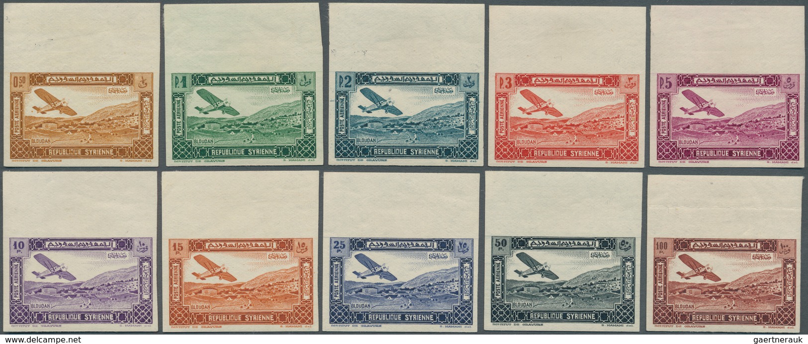 Syrien: 1934, 10th Anniversary Of Republic, Airmails 0.50pi. To 100pi., Complete Set Of Ten Values A - Syrie