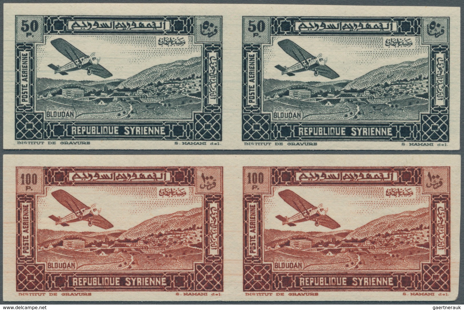 Syrien: 1934, 10th Anniversary Of Republic, Airmails 0.50pi. To 100pi., Complete Set Of Ten Values, - Syrien