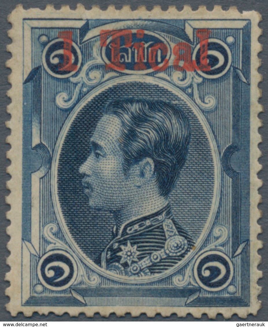 Thailand: 1885, 1 Tical On 1 Solot Type V 13x3 Mm, Unused With Partial Gum, A Scarce Stamp. - Thaïlande