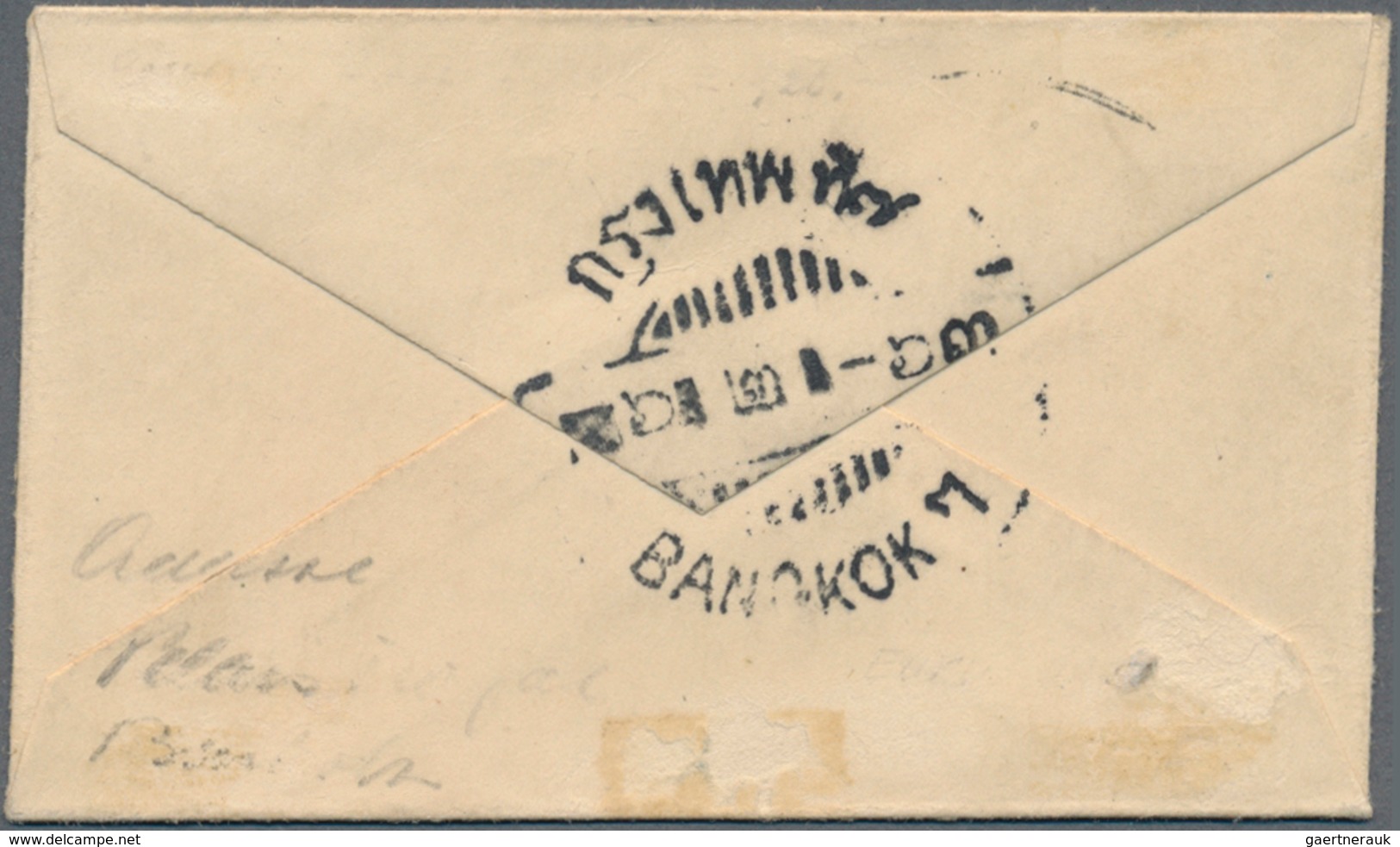 Thailand: 1920, Scouts, 2nd Issue, 5+5s. Carmine On Pink On Tiny 1920 Envelope Addressed To Dusit Pa - Thailand