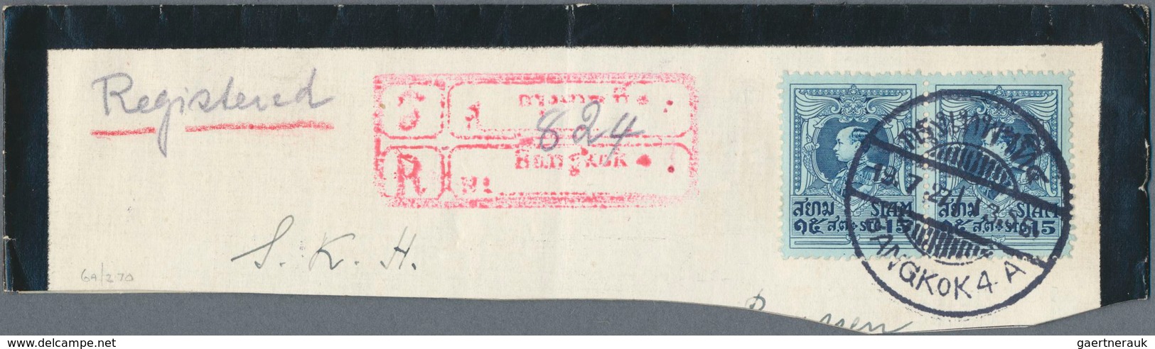 Thailand: 1925-27 Two 'On Post & Telegraph Service' Official Mourning Envelopes From Bangkok To Bern - Thaïlande
