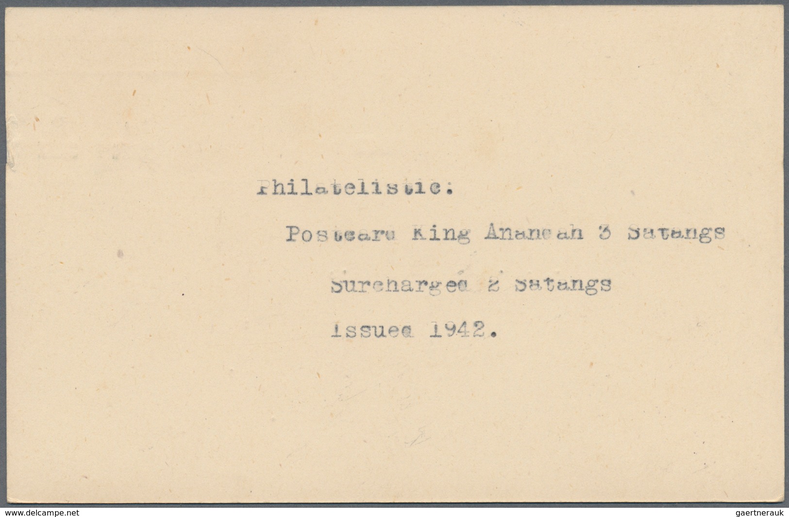Thailand - Ganzsachen: 1942 Postal Stationery Card 2 On 3s. Green, Addressed Locally To F.M.S. Stern - Thailand