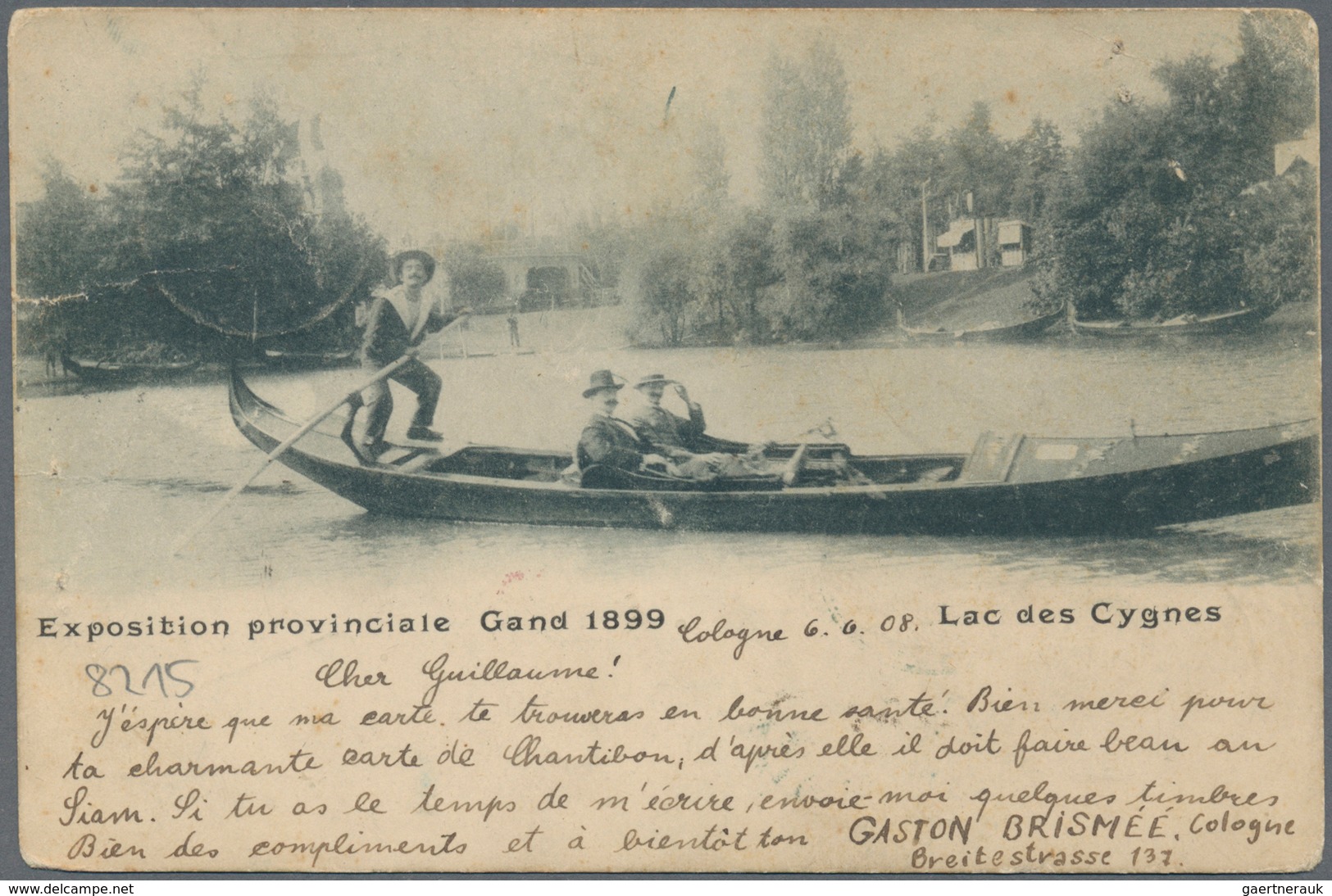 Thailand - Besonderheiten: 1908, Postcard Mailed Unfranked From Cologne/Germany To Bangkok, Struck W - Thaïlande