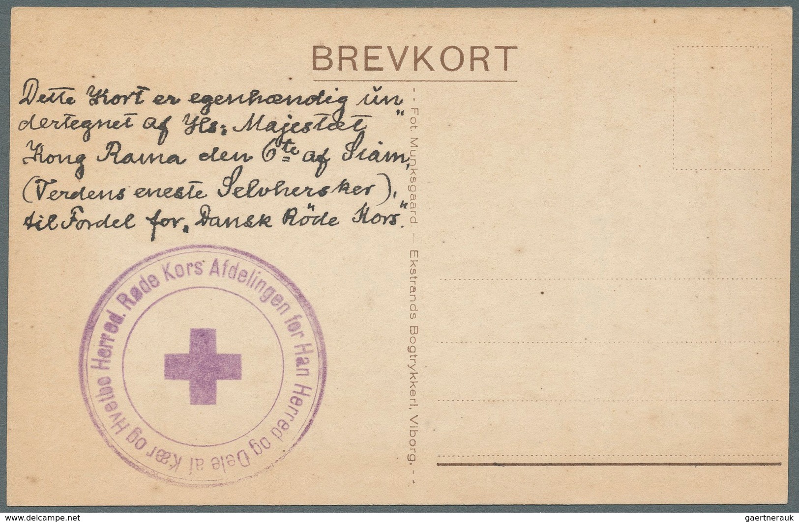 Thailand - Besonderheiten: 1914/18, Two Red Cross Cards With Original Signatures Of KING RAMA VI And - Thaïlande