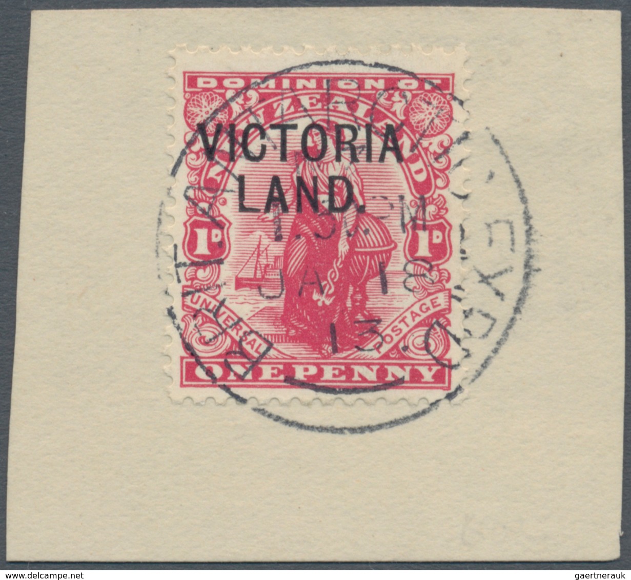 Thematik: Antarktis / Antarctic: 1911 Scott Expedition: 1d. Carmine From New Zealand Surcharge "VICT - Sonstige & Ohne Zuordnung