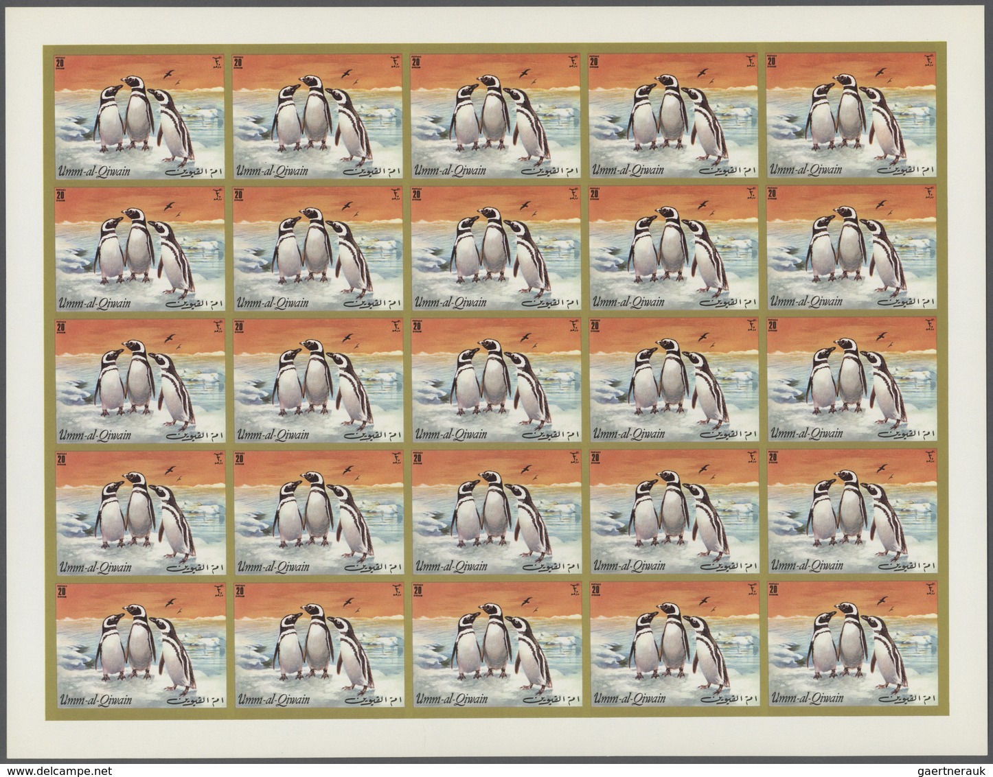 Thematik: Antarktis / Antarctic: 1971, Umm Al Qaiwain, Penguins (Antarctic), 5dh. To 4r., Complete S - Autres & Non Classés