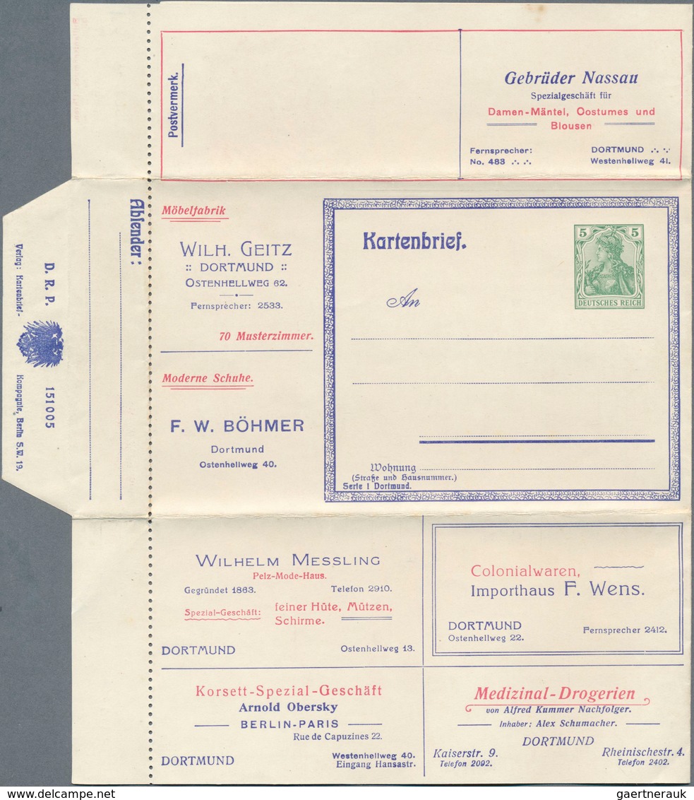 Thematik: Anzeigenganzsachen / Advertising Postal Stationery: 1905, German Empire. Advertising Lette - Non Classés
