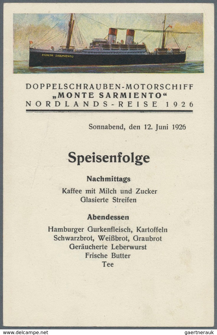 Thematik: Arktis / arctic: 1926, June, Nordic Cruise of motor ship "MONTE SARMIENTO", eleven unused