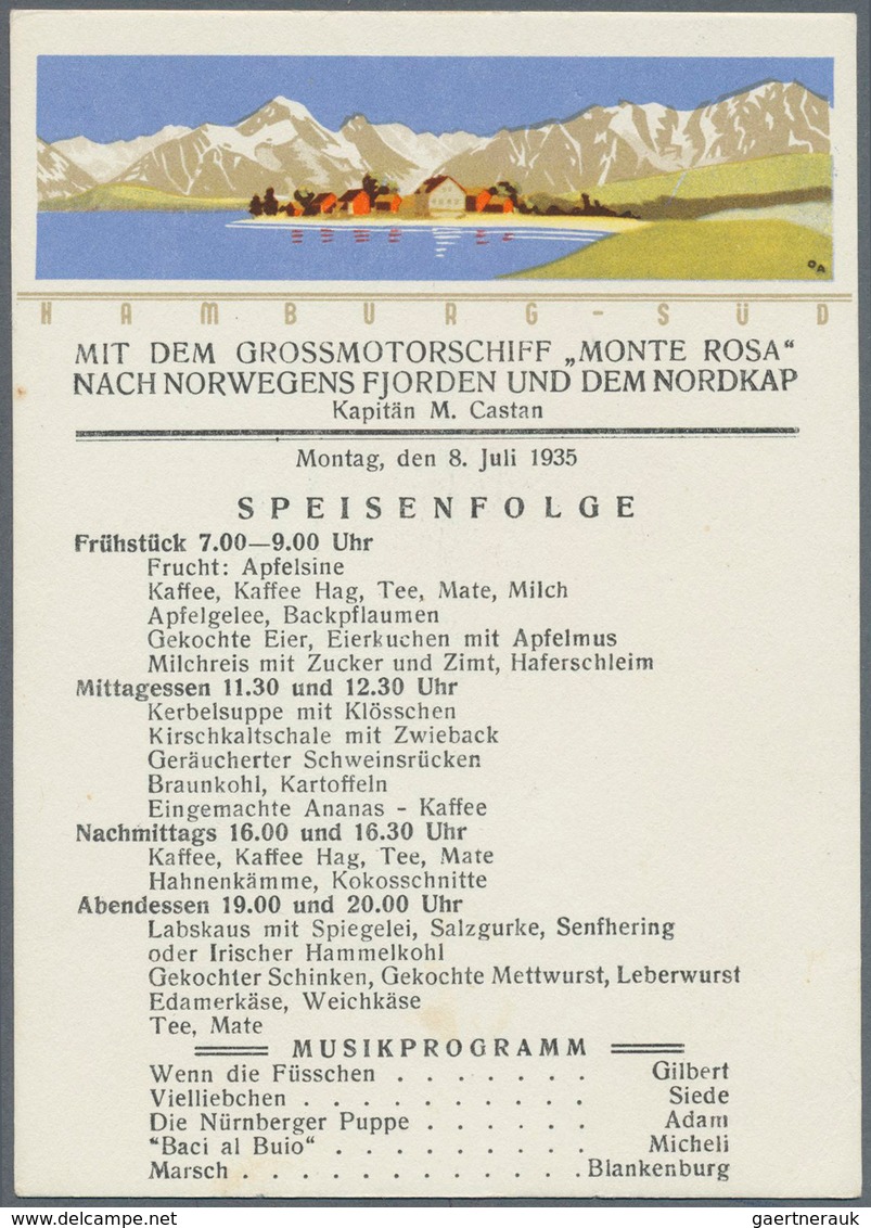 Thematik: Arktis / Arctic: 1935, July, Nordic Cruise Of Motor Ship "MONTE ROSA", Seven Unused Ppc Ea - Autres & Non Classés