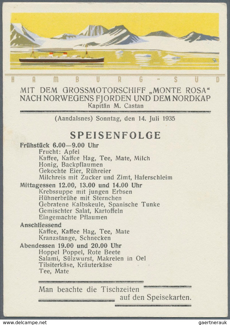 Thematik: Arktis / Arctic: 1935, July, Nordic Cruise Of Motor Ship "MONTE ROSA", Seven Unused Ppc Ea - Sonstige & Ohne Zuordnung