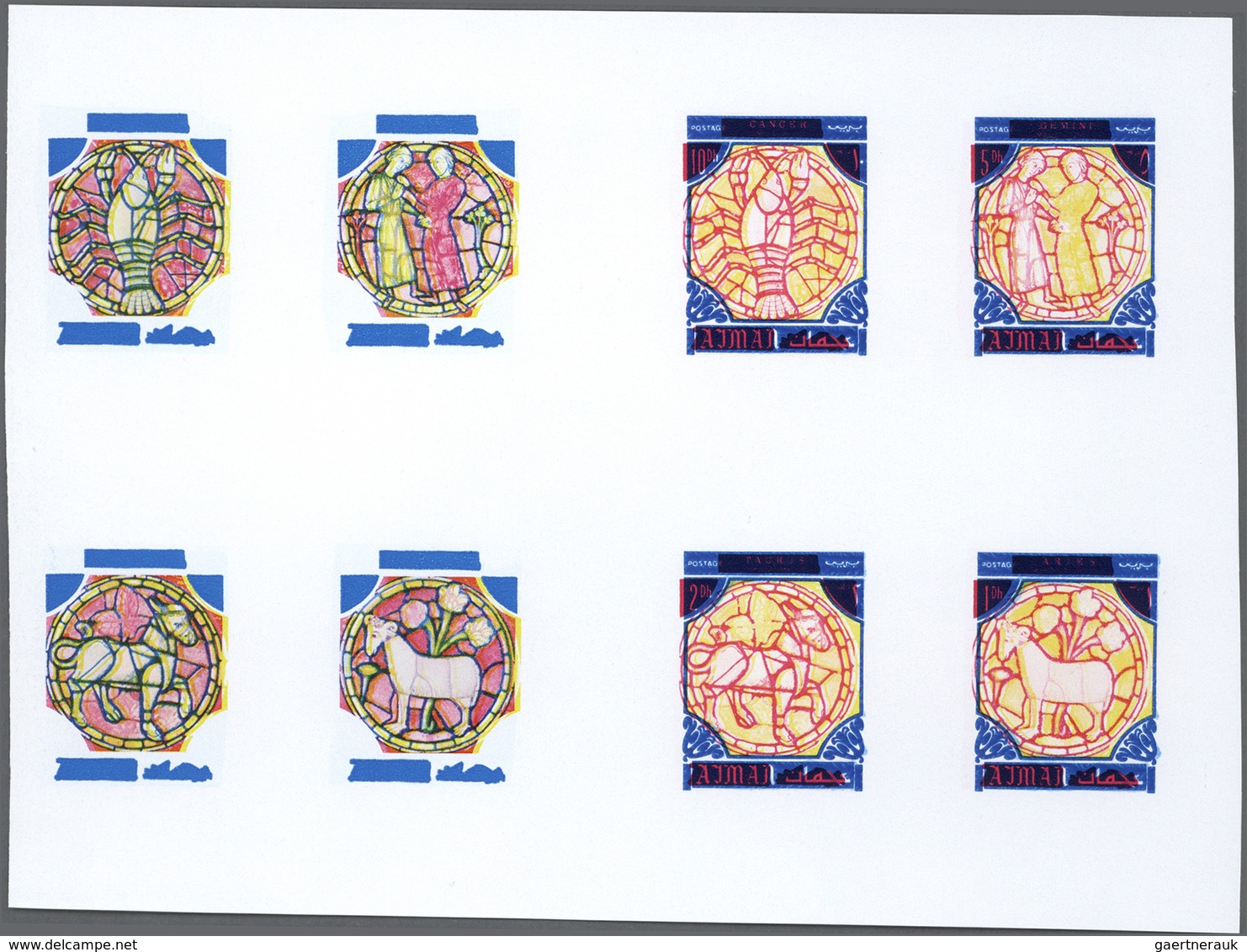 Thematik: Astrologie / Astrology: 1971, AJMAN: Signs Of The Zodiac Two Complete Sets Of Twelve Value - Astrologie