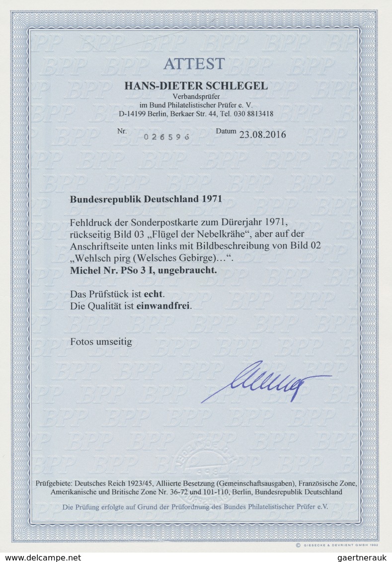 Thematik: Druck-Dürer / Printing-Dürer: 1971, FRG. Special Postcard To The DÜRER Year. Front Side Pi - Autres & Non Classés
