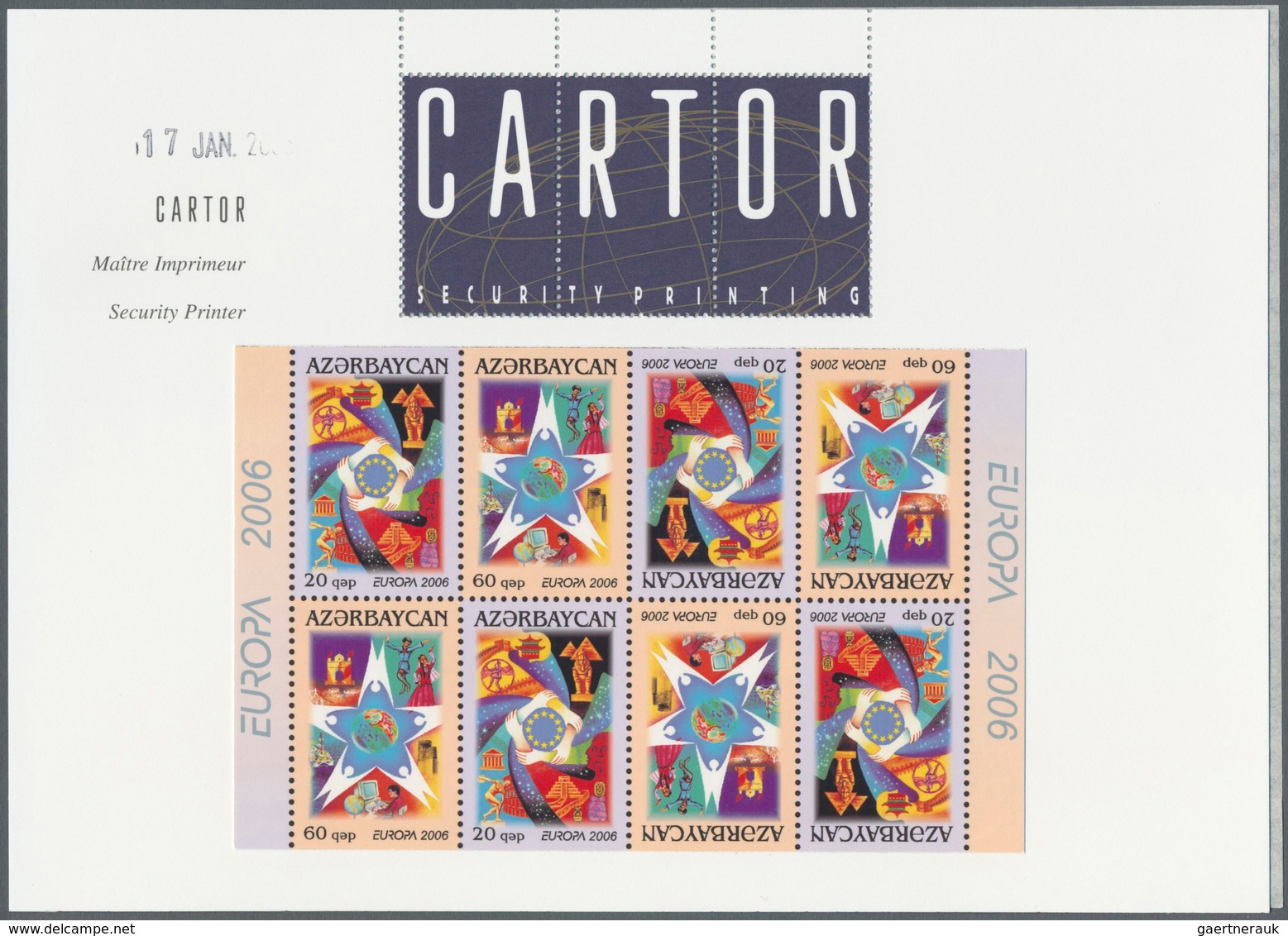 Thematik: Europa / Europe: 2006, AZERBAIJAN: Europa Issue (Integration) Booklet Pane With Eight Stam - Idées Européennes