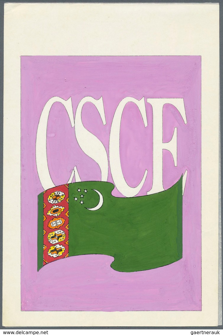 Thematik: Flaggen / Flags: 1996, TURKMENISTAN: Prepared But UNISSUED Stamp For CSCE (OSZE) Showing T - Autres & Non Classés