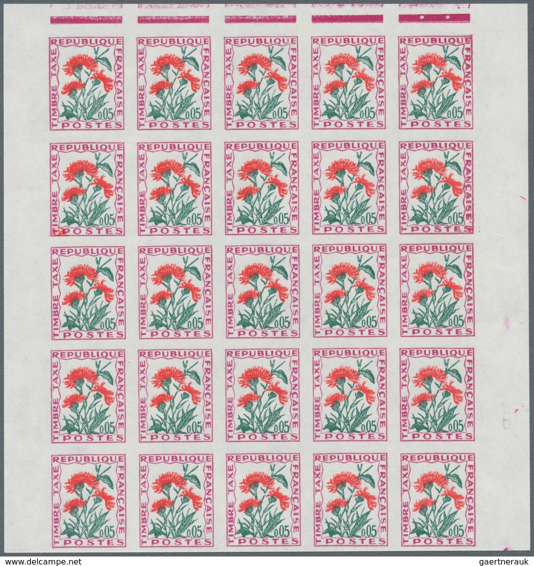 Thematik: Flora, Botanik / flora, botany, bloom: 1964/1971, FRANCE: Postage dues ‚FLOWERS‘ complete