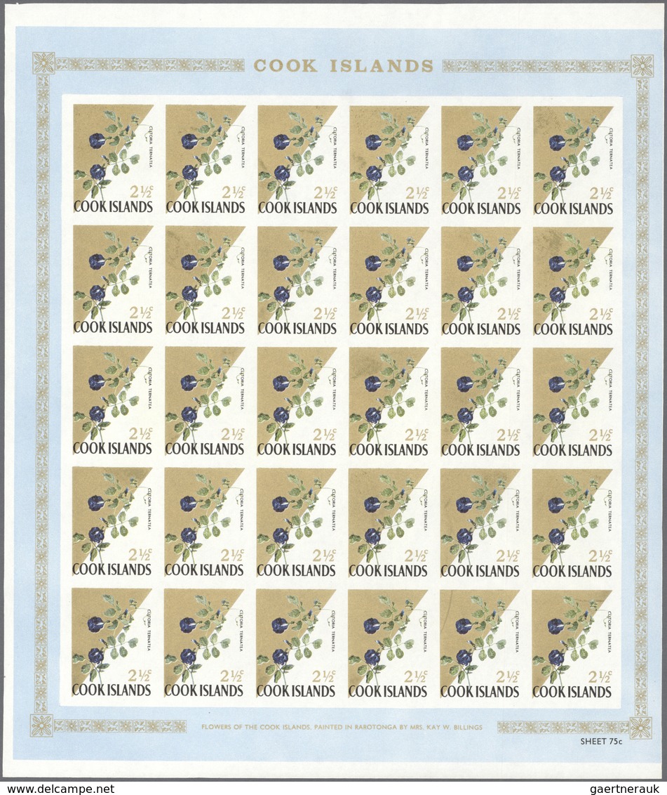 Thematik: Flora, Botanik / flora, botany, bloom: 1967, COOK ISLANDS: Flowers and QEII complete set o